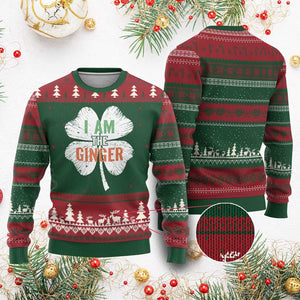 Funny St Patricks Day I Am The Ginger Ugly Christmas Sweater Irish Redhead Shamrock TS11 Red Green Print Your Wear