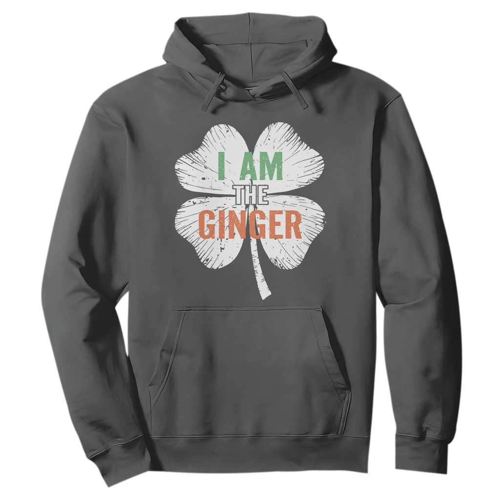 Funny St Patricks Day I Am The Ginger Hoodie Irish Redhead Shamrock TS11 Dark Heather Print Your Wear
