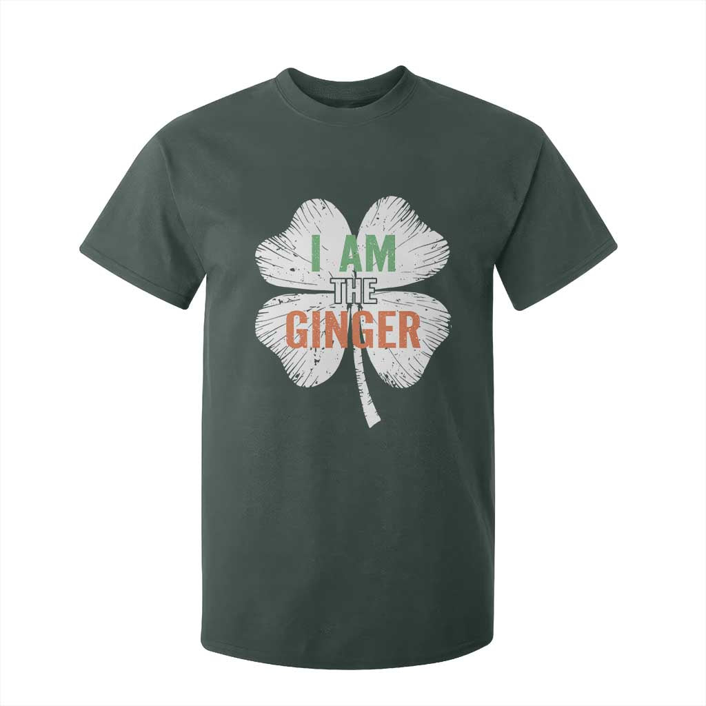 Funny St Patricks Day I Am The Ginger T Shirt For Kid Irish Redhead Shamrock TS11 Dark Forest Green Print Your Wear