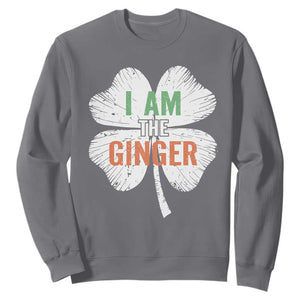 Funny St Patricks Day I Am The Ginger Sweatshirt Irish Redhead Shamrock TS11 Charcoal Print Your Wear