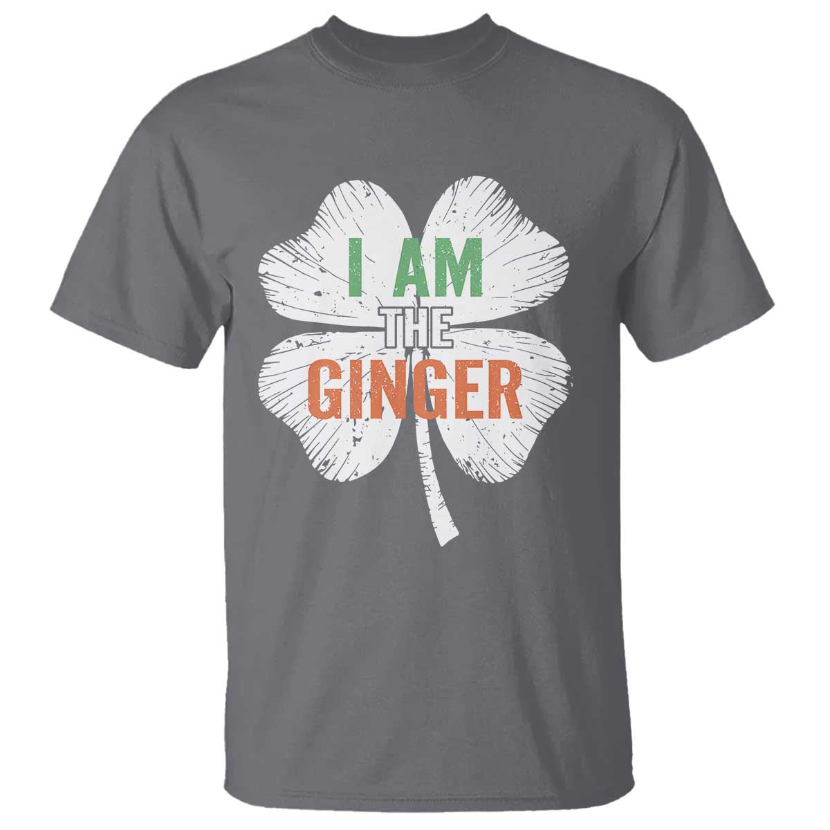 Funny St Patricks Day I Am The Ginger T Shirt - Irish Redhead Shamrock TS11 Charcoal Print Your Wear