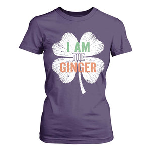 Funny St Patricks Day I Am The Ginger T Shirt For Women - Irish Redhead Shamrock TS11 Purple Print Your Wear