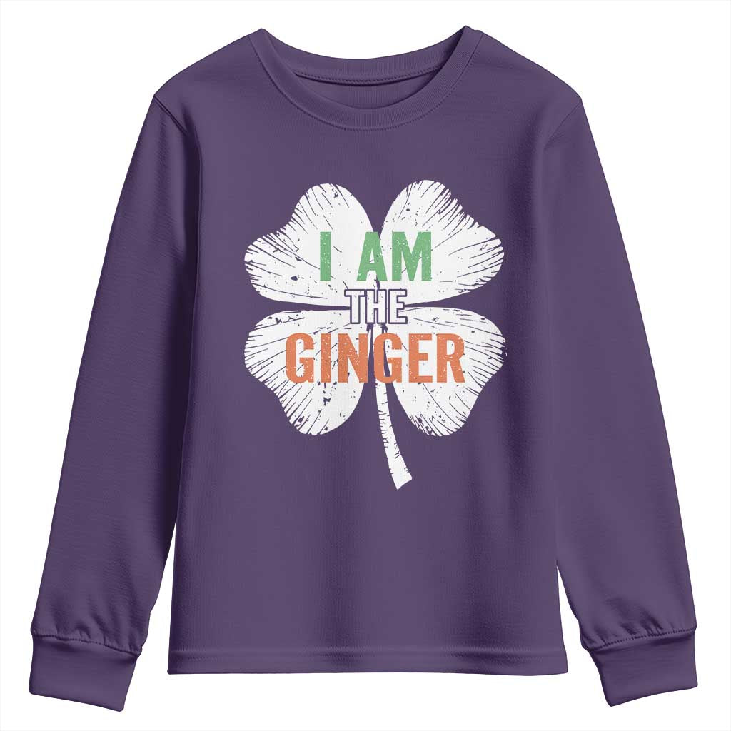 Funny St Patricks Day I Am The Ginger Youth Sweatshirt Irish Redhead Shamrock TS11 Purple Print Your Wear
