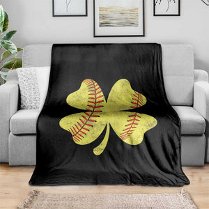 Softball St Patricks Day Irish Clover Sport Throw Blanket TS11 Print Your Wear