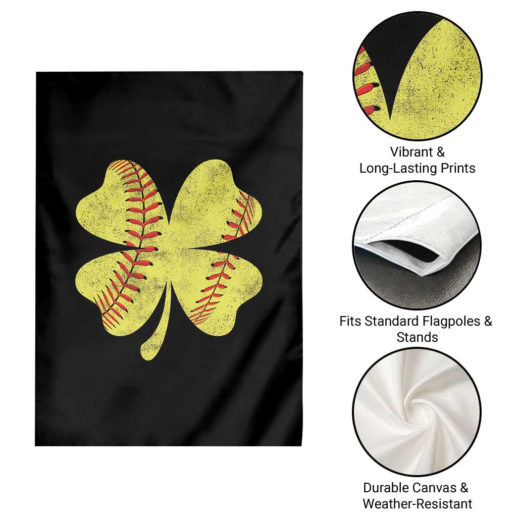 Softball St Patricks Day Irish Clover Sport Garden Flag TS11 Print Your Wear