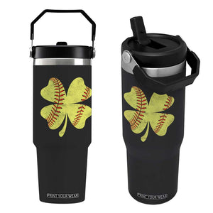 Softball St Patricks Day Irish Clover Sport Flip Straw Tumbler TS11 One Size: 30 oz Black Print Your Wear