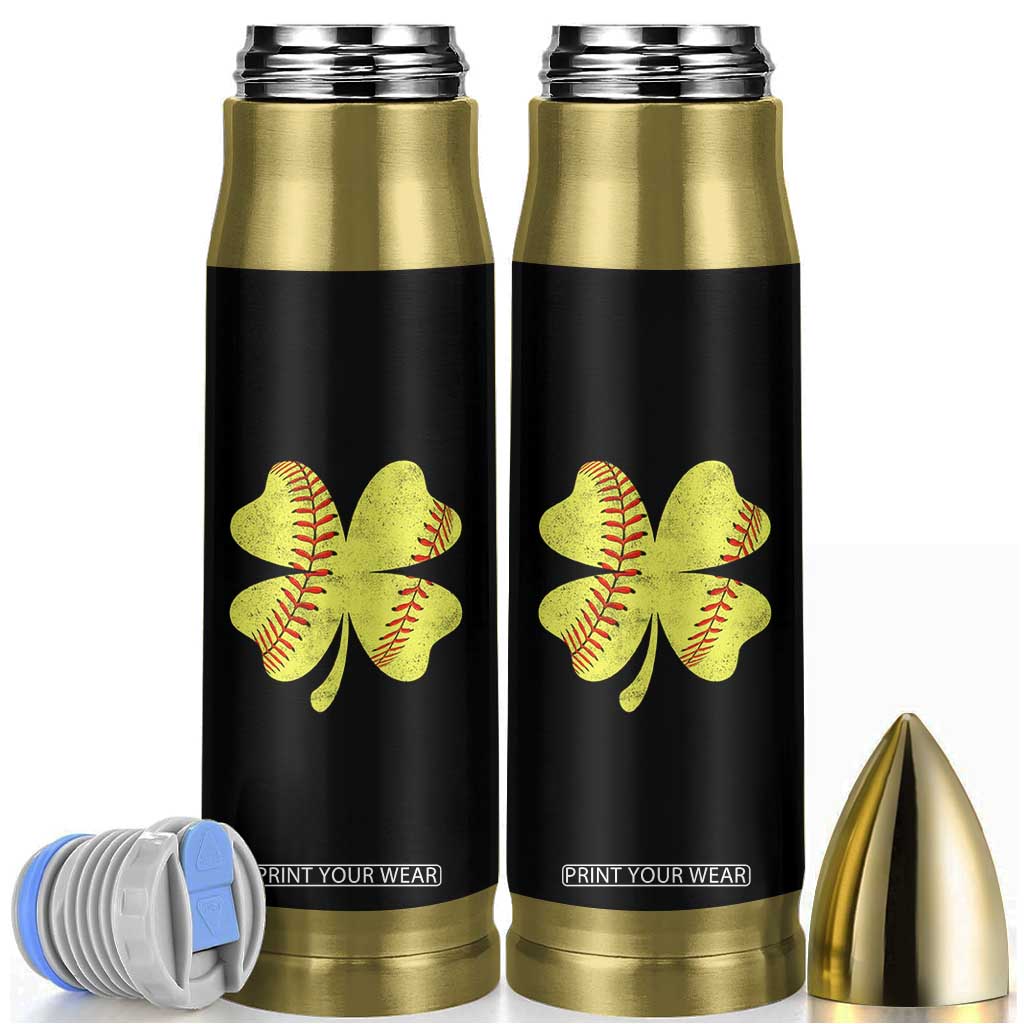 Softball St Patricks Day Irish Clover Sport Bullet Tumbler TS11 Black Print Your Wear