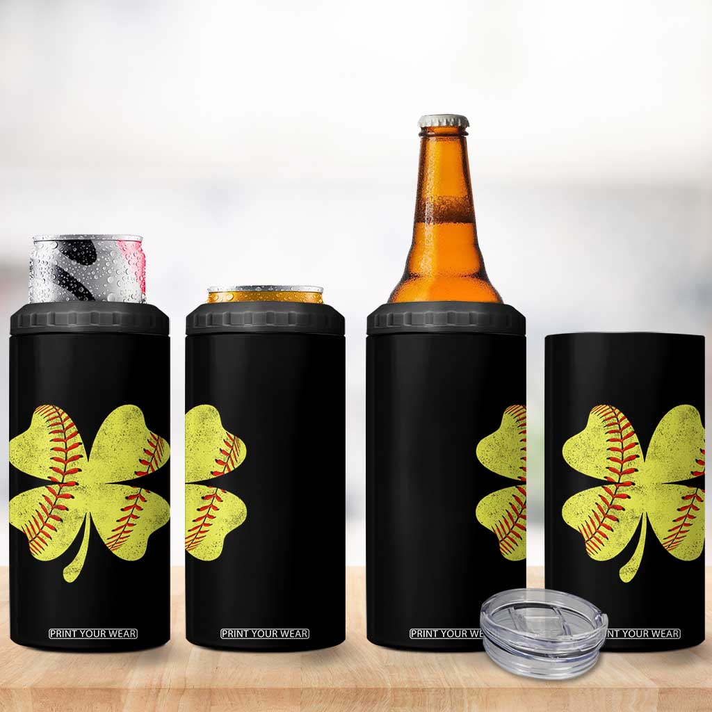 Softball St Patricks Day Irish Clover Sport 4 in 1 Can Cooler Tumbler TS11 Print Your Wear