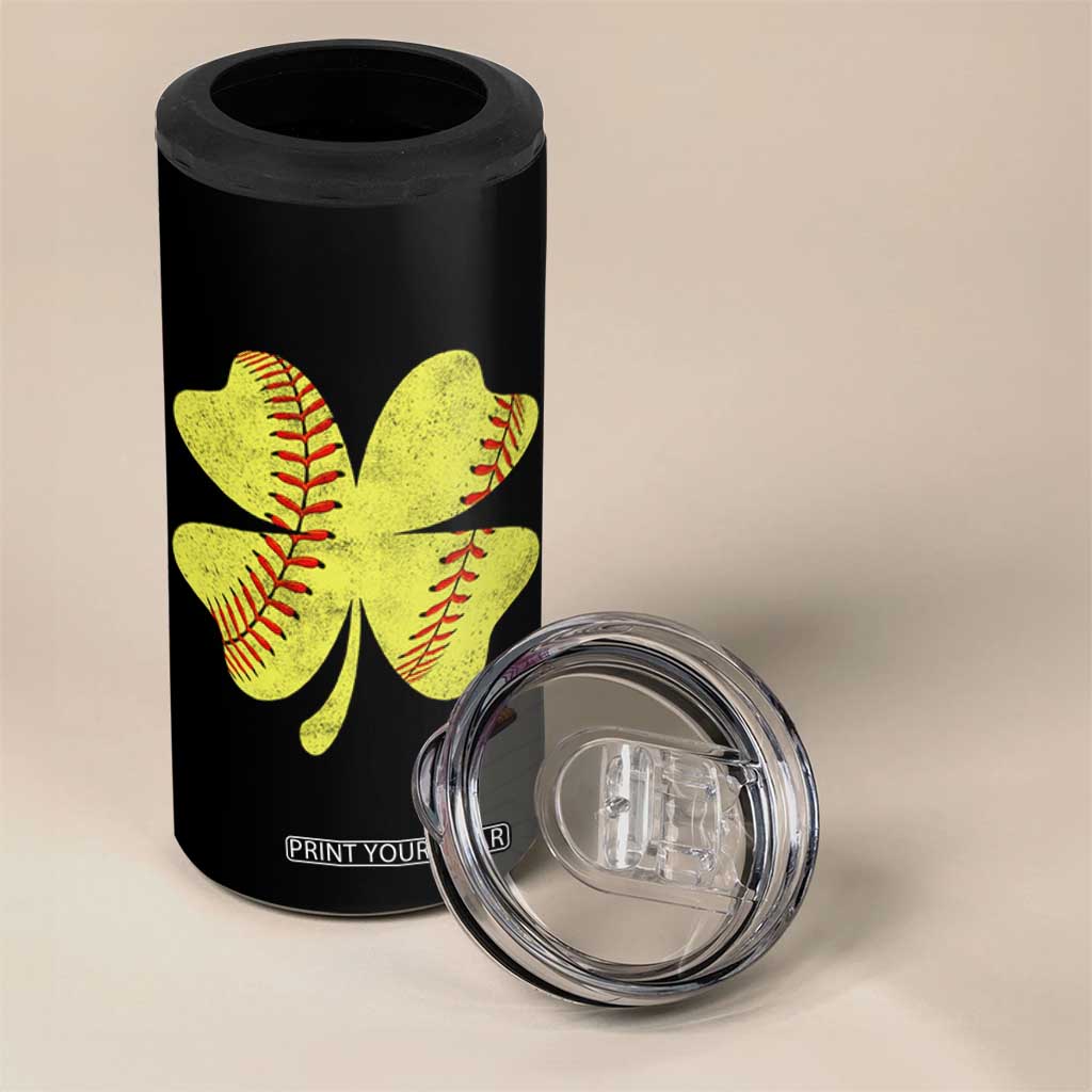 Softball St Patricks Day Irish Clover Sport 4 in 1 Can Cooler Tumbler TS11 Print Your Wear