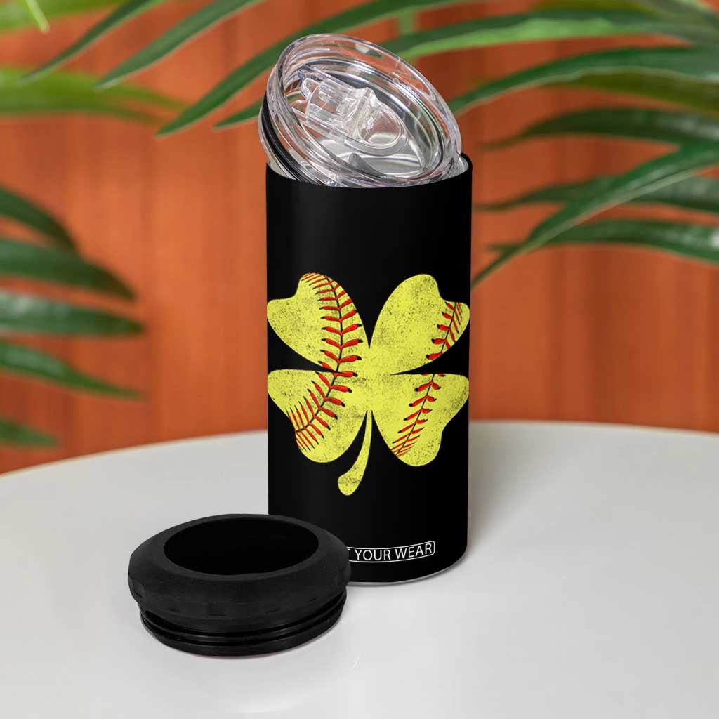 Softball St Patricks Day Irish Clover Sport 4 in 1 Can Cooler Tumbler TS11 Print Your Wear