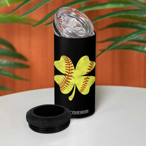 Softball St Patricks Day Irish Clover Sport 4 in 1 Can Cooler Tumbler TS11 Print Your Wear