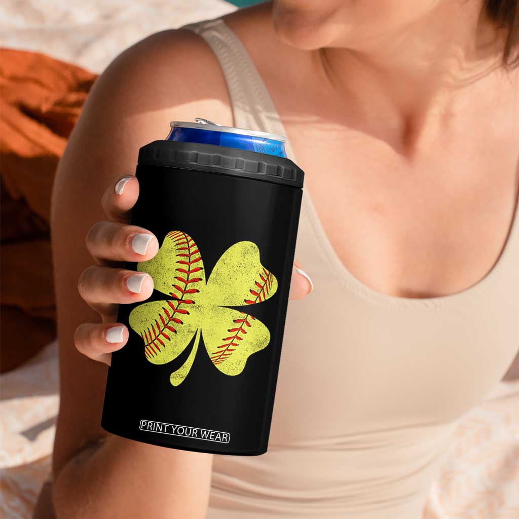 Softball St Patricks Day Irish Clover Sport 4 in 1 Can Cooler Tumbler TS11 Print Your Wear