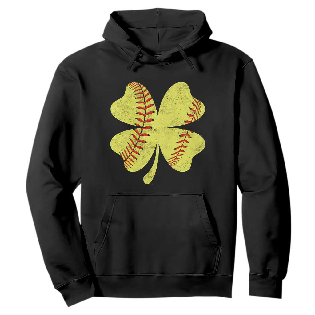 Softball St Patricks Day Irish Clover Sport Hoodie TS11 Black Print Your Wear