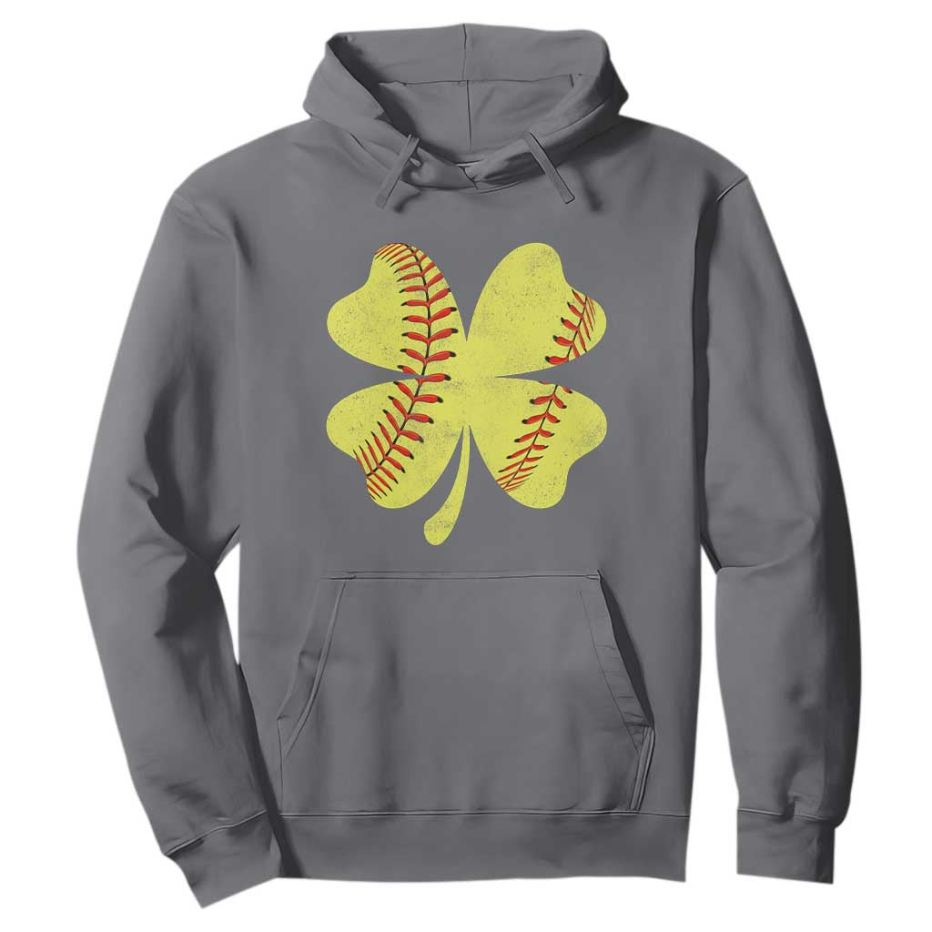 Softball St Patricks Day Irish Clover Sport Hoodie TS11 Charcoal Print Your Wear