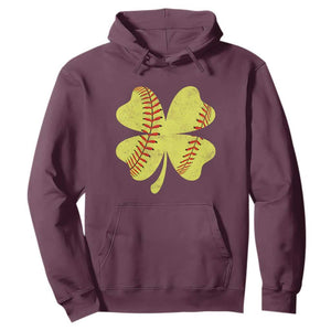 Softball St Patricks Day Irish Clover Sport Hoodie TS11 Maroon Print Your Wear