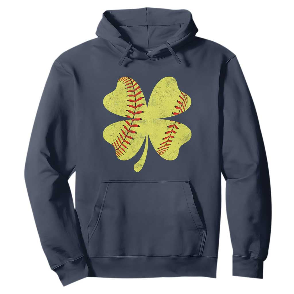 Softball St Patricks Day Irish Clover Sport Hoodie TS11 Navy Print Your Wear