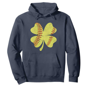 Softball St Patricks Day Irish Clover Sport Hoodie TS11 Navy Print Your Wear