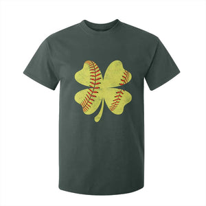 Softball St Patricks Day Irish Clover Sport T Shirt For Kid TS11 Dark Forest Green Print Your Wear