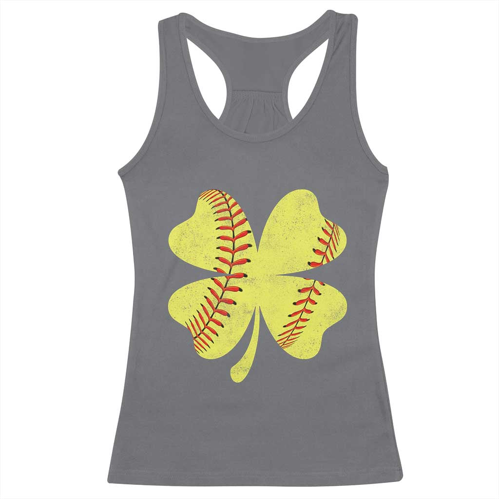 Softball St Patricks Day Irish Clover Sport Racerback Tank Top TS11 Charcoal Print Your Wear