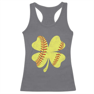 Softball St Patricks Day Irish Clover Sport Racerback Tank Top TS11 Charcoal Print Your Wear