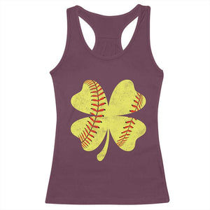 Softball St Patricks Day Irish Clover Sport Racerback Tank Top TS11 Maroon Print Your Wear