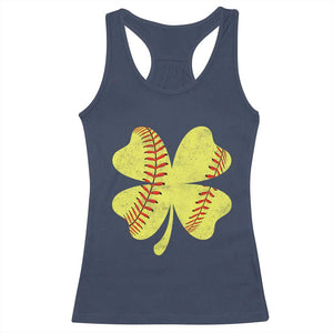 Softball St Patricks Day Irish Clover Sport Racerback Tank Top TS11 Navy Print Your Wear