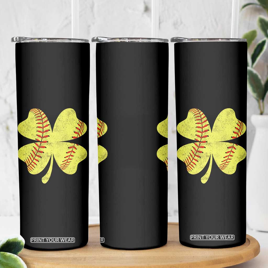 Softball St Patricks Day Irish Clover Sport Skinny Tumbler TS11 Print Your Wear
