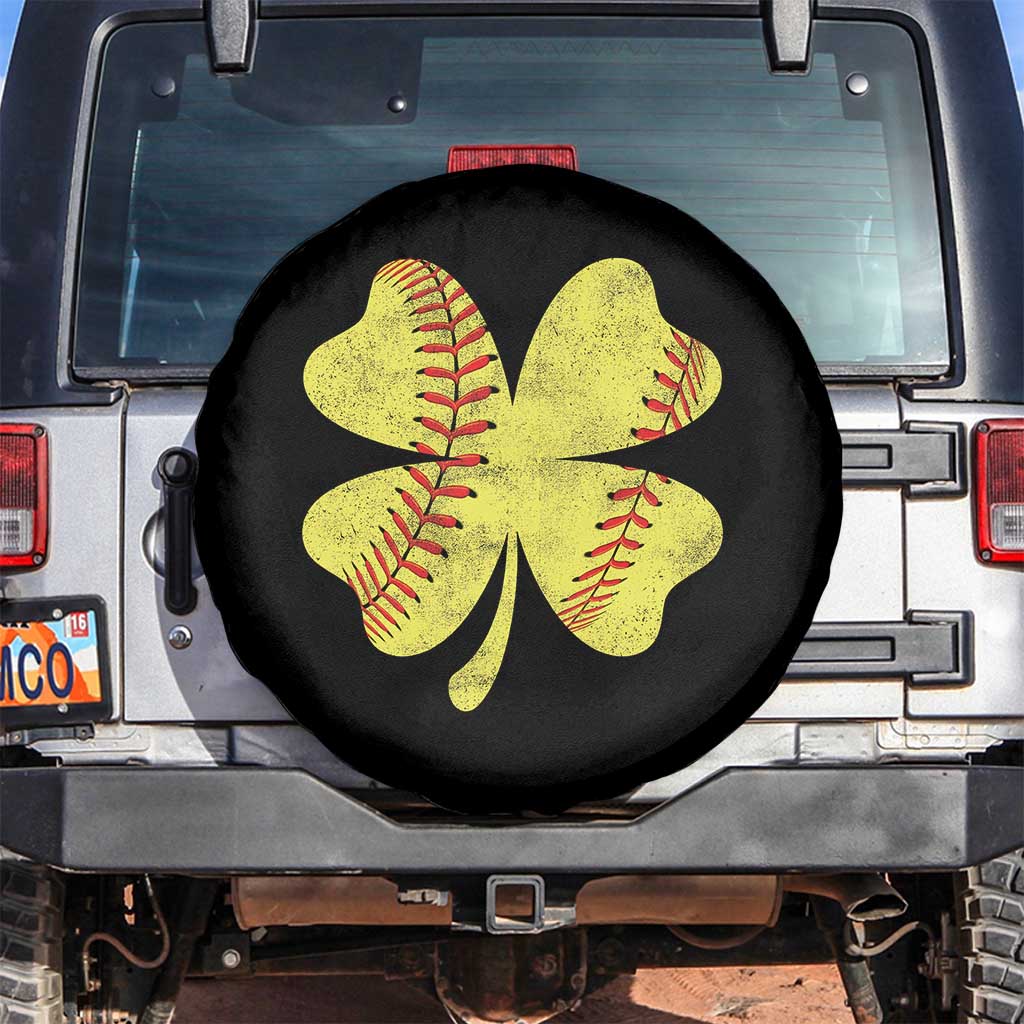 Softball St Patricks Day Irish Clover Sport Spare Tire Cover TS11 No hole Black Print Your Wear