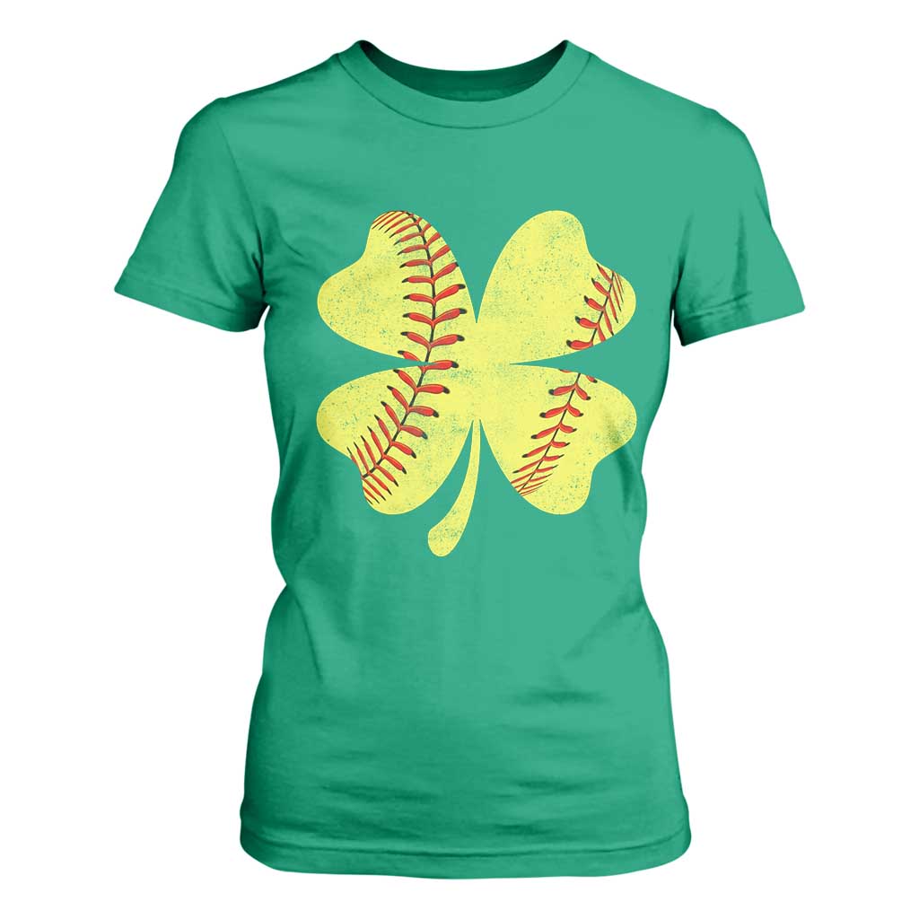 Softball St Patricks Day Irish Clover Sport T Shirt For Women TS11 Irish Green Print Your Wear
