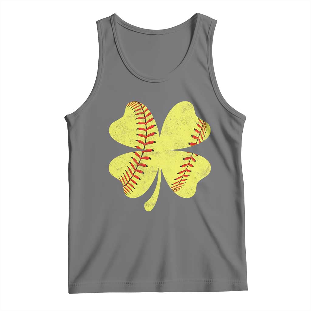 Softball St Patricks Day Irish Clover Sport Tank Top TS11 Black Heather Print Your Wear