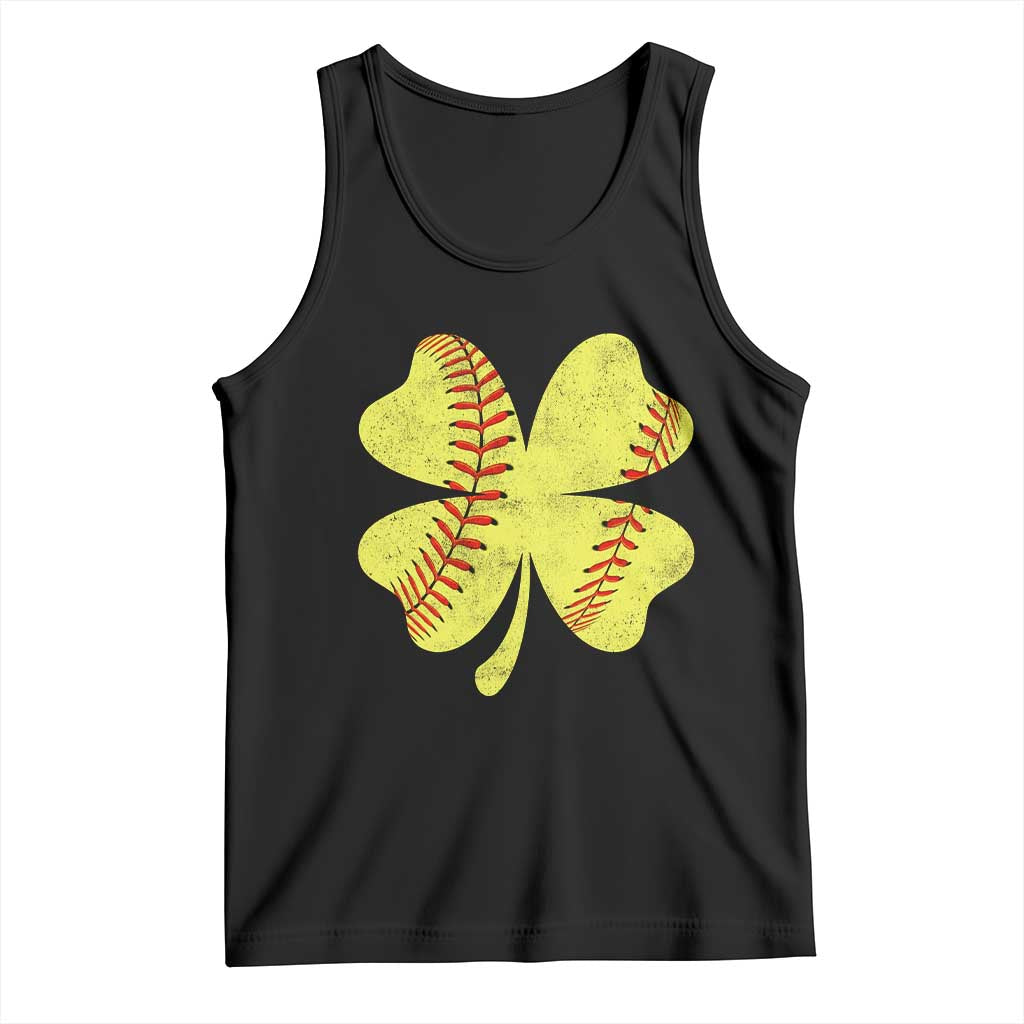 Softball St Patricks Day Irish Clover Sport Tank Top TS11 Black Print Your Wear