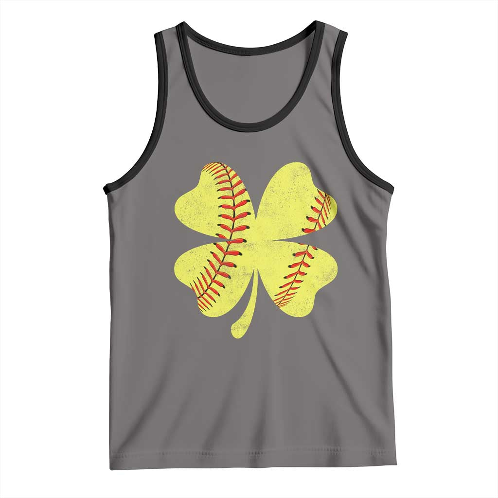 Softball St Patricks Day Irish Clover Sport Tank Top TS11 Deep Heather Black Print Your Wear