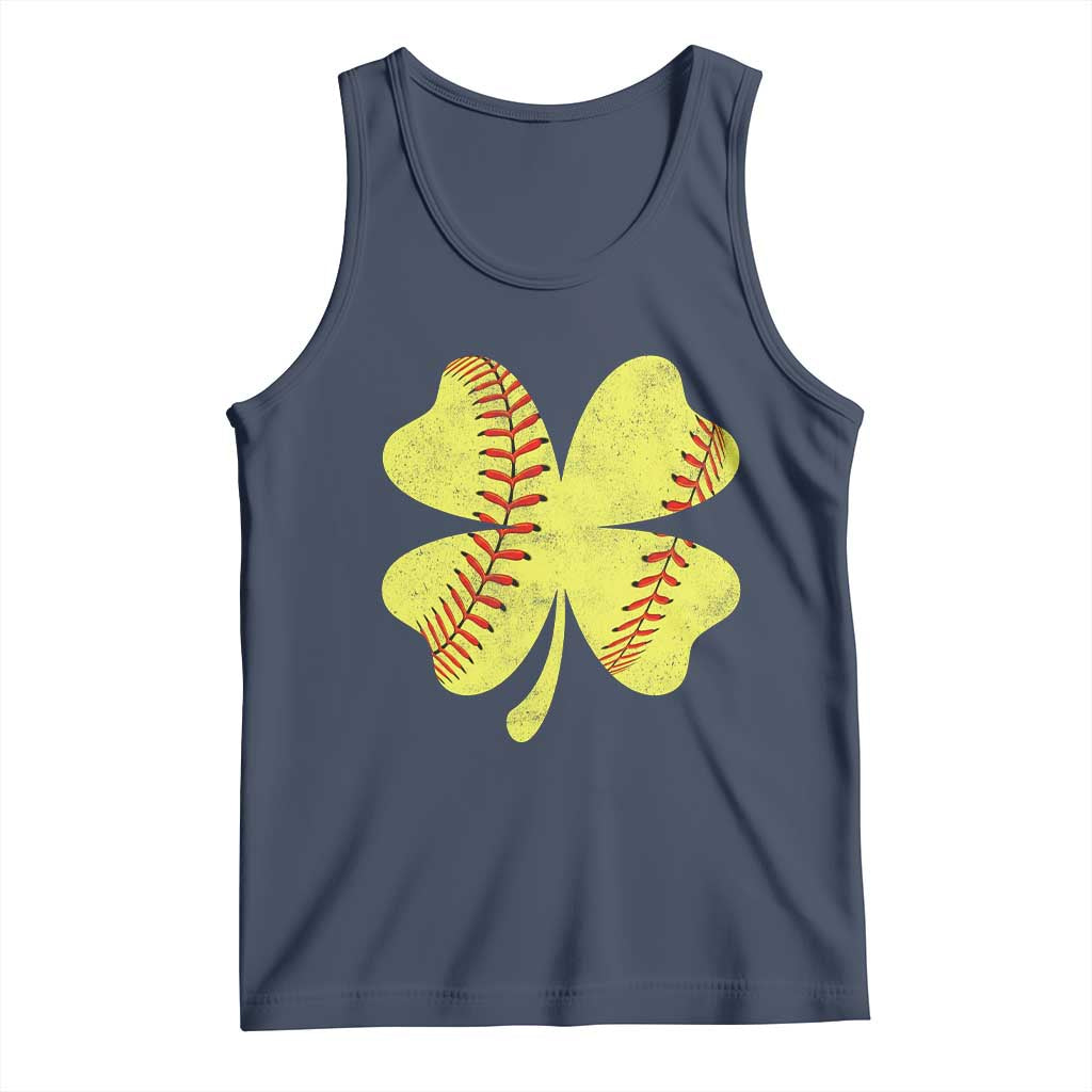 Softball St Patricks Day Irish Clover Sport Tank Top TS11 Navy Print Your Wear