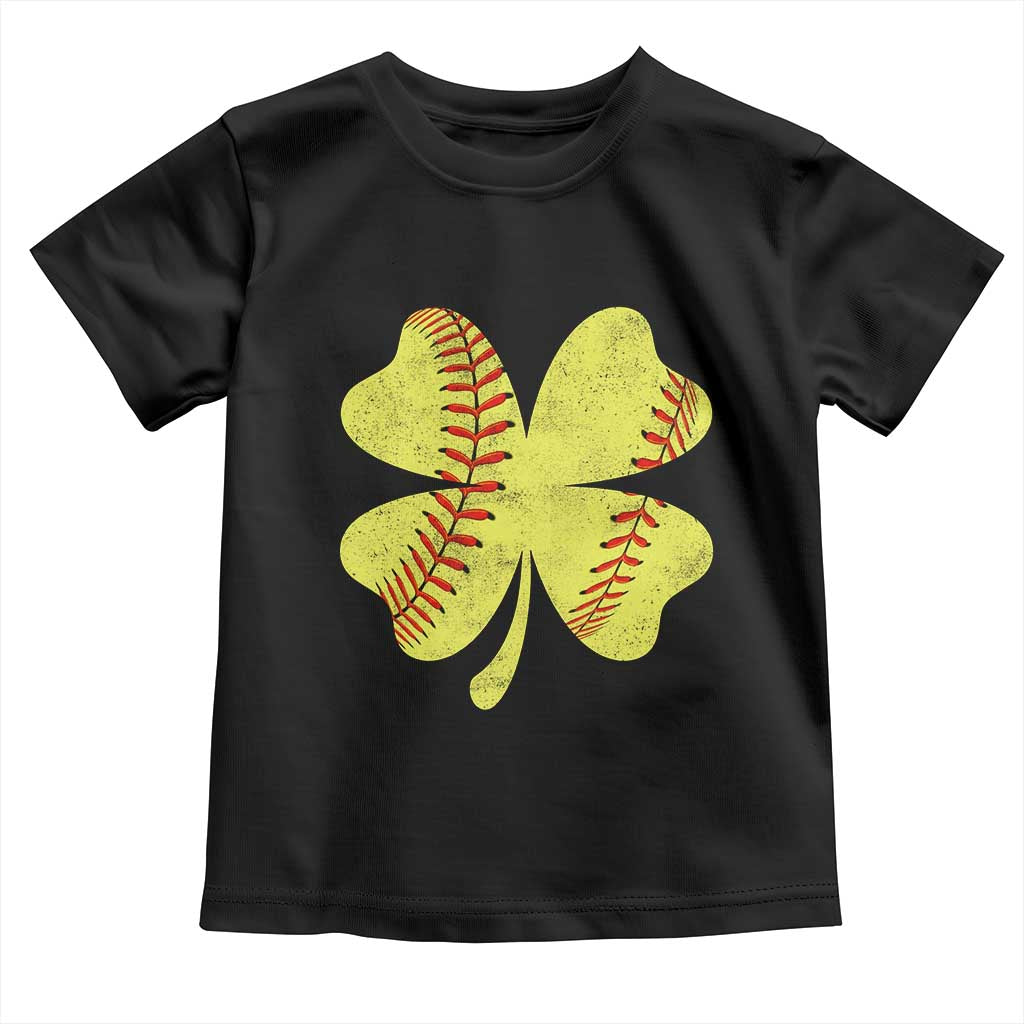 Softball St Patricks Day Irish Clover Sport Toddler T Shirt TS11 Black Print Your Wear