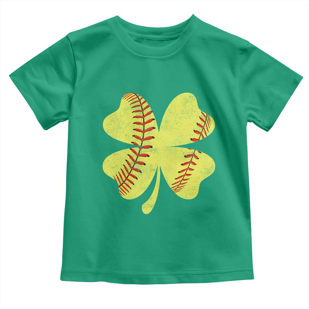 Softball St Patricks Day Irish Clover Sport Toddler T Shirt TS11 Irish Green Print Your Wear