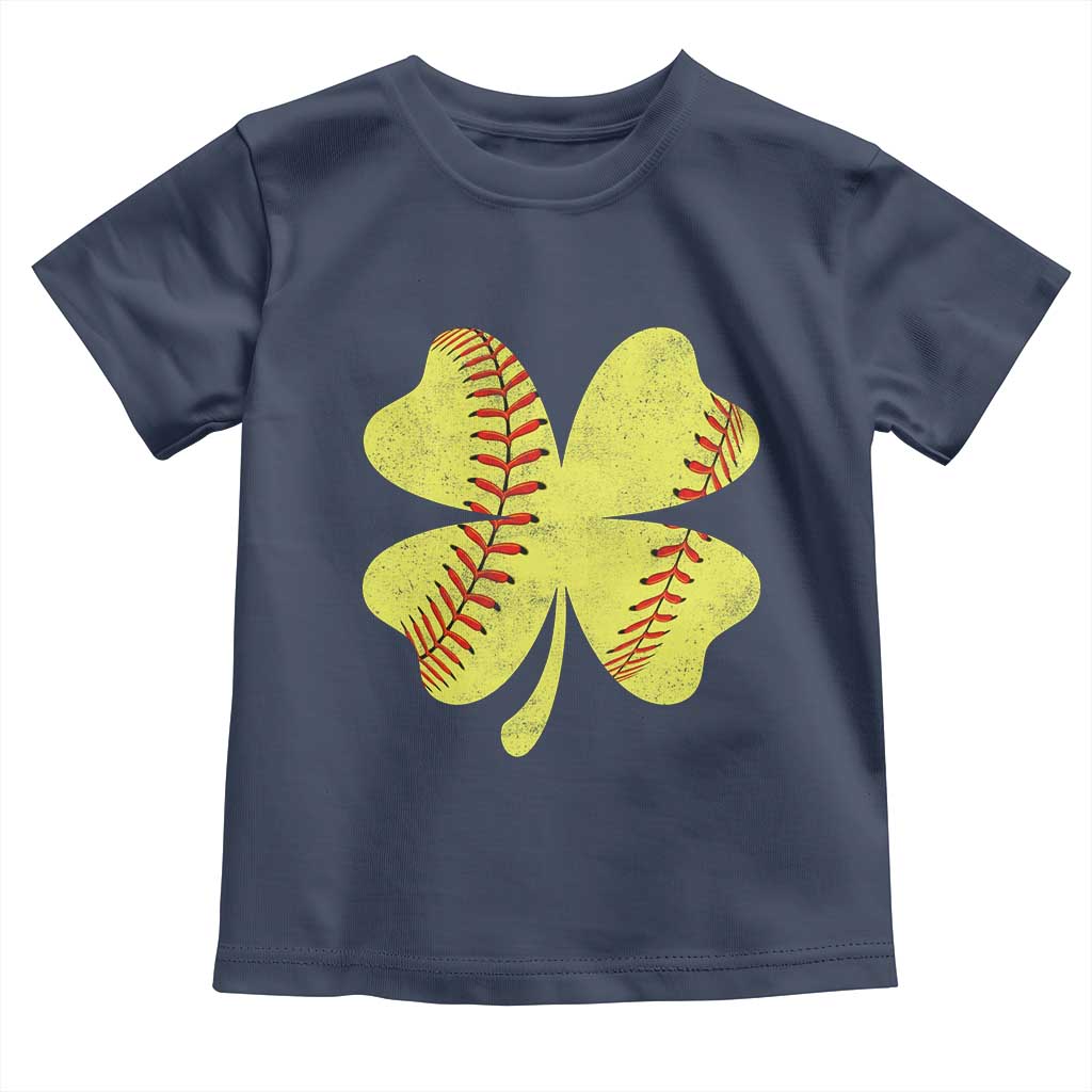 Softball St Patricks Day Irish Clover Sport Toddler T Shirt TS11 Navy Print Your Wear