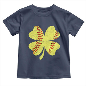 Softball St Patricks Day Irish Clover Sport Toddler T Shirt TS11 Navy Print Your Wear