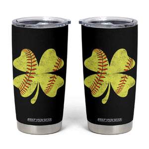 Softball St Patricks Day Irish Clover Sport Tumbler Cup TS11 Black Print Your Wear