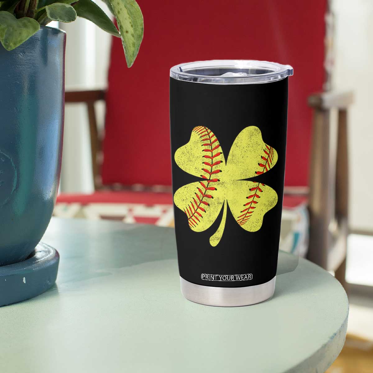 Softball St Patricks Day Irish Clover Sport Tumbler Cup TS11 Print Your Wear