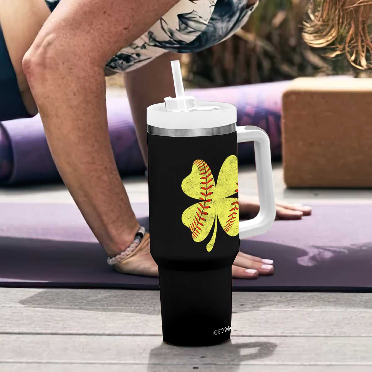 Softball St Patricks Day Irish Clover Sport Tumbler With Handle TS11 Print Your Wear