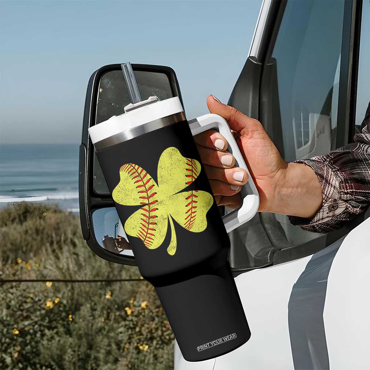 Softball St Patricks Day Irish Clover Sport Tumbler With Handle TS11 Print Your Wear