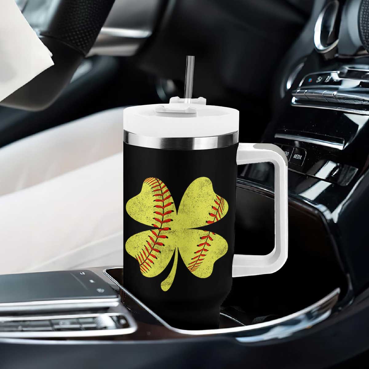 Softball St Patricks Day Irish Clover Sport Tumbler With Handle TS11 Print Your Wear