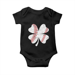 Funny Baseball St Patricks Day Vintage Clover Baby Onesie TS11 Black Print Your Wear