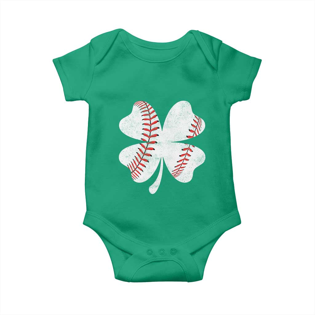 Funny Baseball St Patricks Day Vintage Clover Baby Onesie TS11 Irish Green Print Your Wear