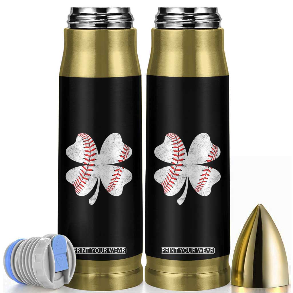 Funny Baseball St Patricks Day Vintage Clover Bullet Tumbler TS11 Black Print Your Wear