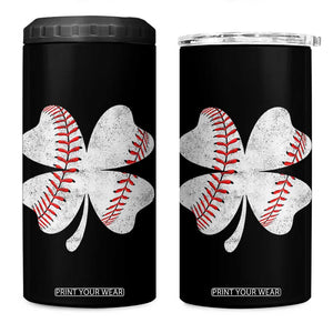 Funny Baseball St Patricks Day Vintage Clover 4 in 1 Can Cooler Tumbler TS11 One Size: 16 oz Black Print Your Wear