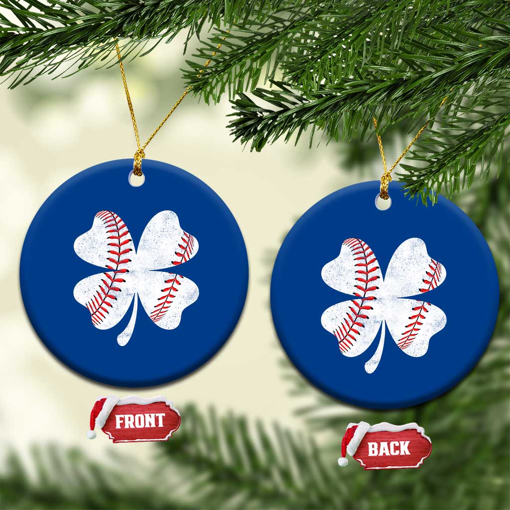 Funny Baseball St Patricks Day Vintage Clover Ceramic Ornament TS11 1pc Blue Print Your Wear