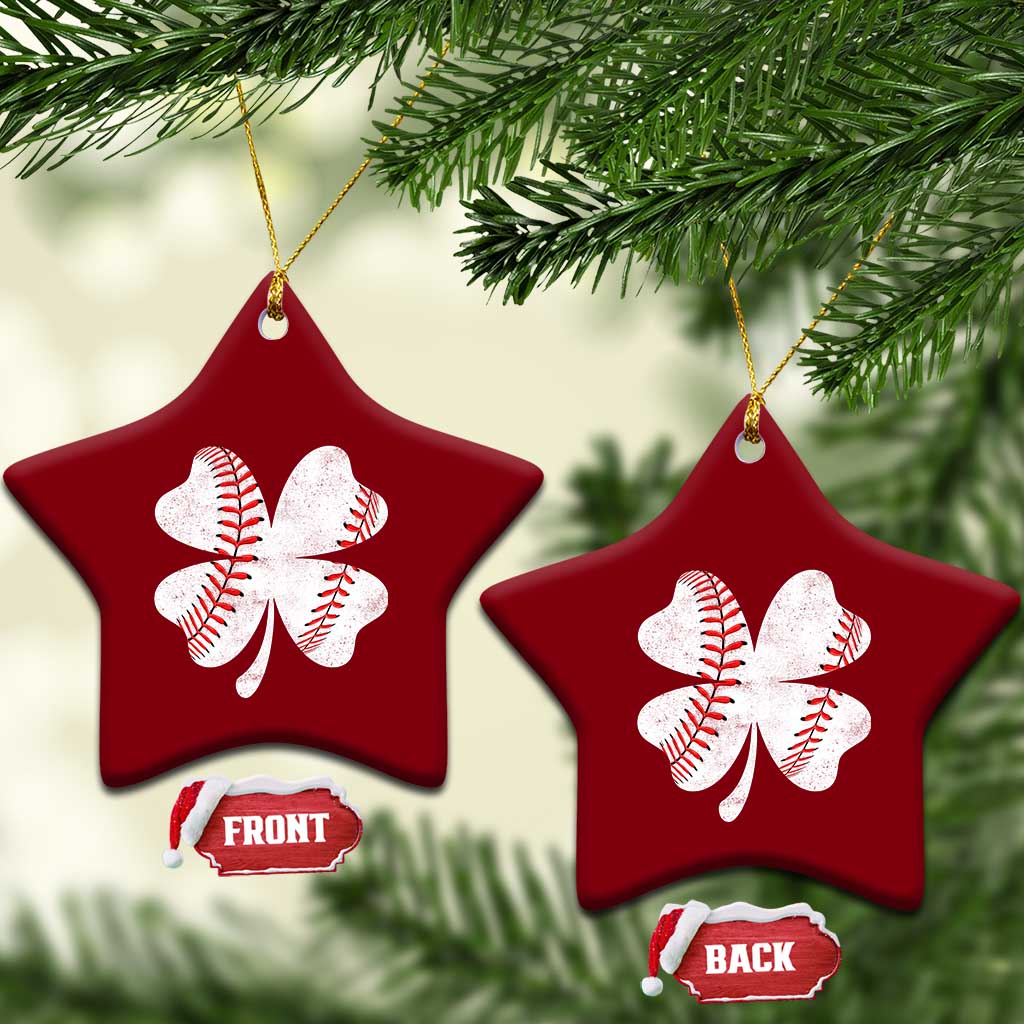 Funny Baseball St Patricks Day Vintage Clover Ceramic Ornament TS11 Print Your Wear