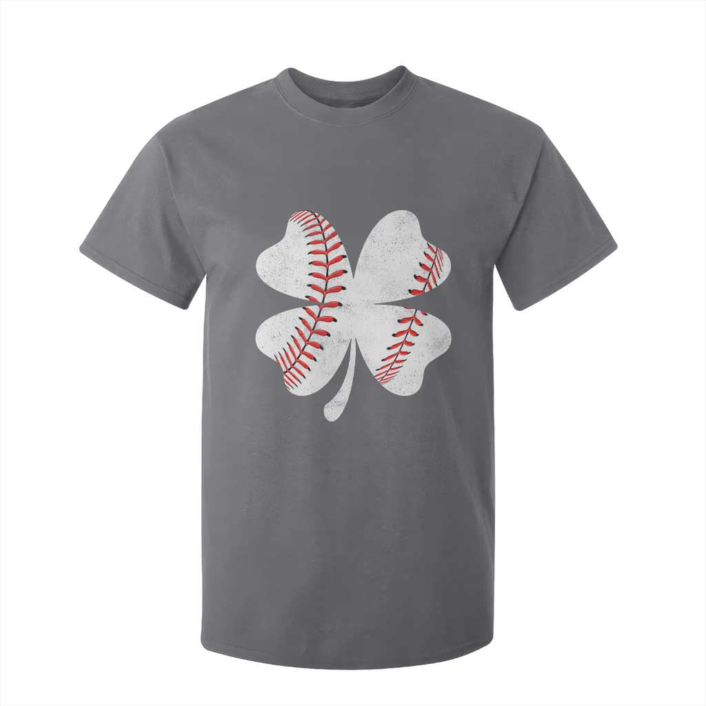 Funny Baseball St Patricks Day Vintage Clover T Shirt For Kid TS11 Charcoal Print Your Wear
