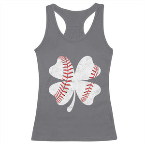 Funny Baseball St Patricks Day Vintage Clover Racerback Tank Top TS11 Charcoal Print Your Wear
